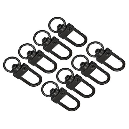 Unifizz Drehbare Karabinerhaken, 33 x 13 mm, Schlüsselanhänger-Clip, Metall, Drehverschluss, Schlüsselanhänger für Schlüsselanhänger, Bastelbedarf, Schwarz von Unifizz