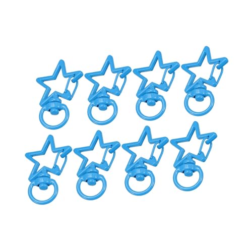 Unifizz Drehbare Karabinerhaken, Stern-Schlüsselanhänger-Clip, Metall, Drehverschluss, Schlüsselanhänger für Schlüsselanhänger, Bastelbedarf, Blau von Unifizz