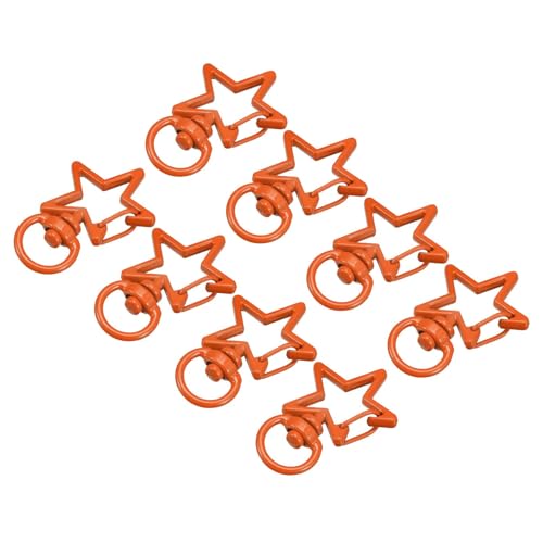 Unifizz Drehbare Karabinerhaken, Stern-Schlüsselanhänger-Clip, Metall, Drehverschluss, Schlüsselanhänger für Schlüsselanhänger, Bastelbedarf, Orange von Unifizz