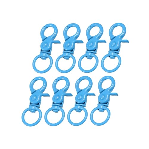 Unifizz Karabinerhaken mit Drehgelenk, 44 mm, Metall, Karabinerverschluss, Schlüsselring für Schlüsselanhänger, Bastelbedarf, Blau von Unifizz