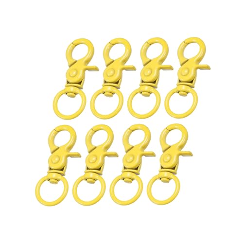 Unifizz Karabinerhaken mit Drehgelenk, 44 mm, Metall, Karabinerverschluss, Schlüsselring für Schlüsselanhänger, Bastelbedarf, Gelb von Unifizz