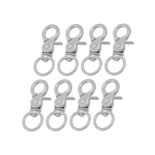 Unifizz Karabinerhaken mit Drehgelenk, 44 mm, Metall, Karabinerverschluss, Schlüsselring für Schlüsselanhänger, Bastelbedarf, Grau Unifizz Karabinerhaken mit Drehgelenk, 44 mm, Metall, Karabinerverschluss, Schlüsselring für Schlüsselanhänger, Bastelbedarf, Grau von Unifizz