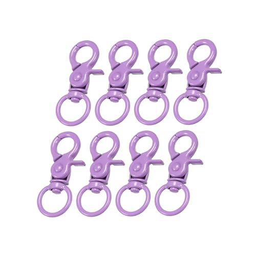 Unifizz Karabinerhaken mit Drehgelenk, 44 mm, Metall, Karabinerverschluss, Schlüsselring für Schlüsselanhänger, Bastelbedarf, Lila von Unifizz
