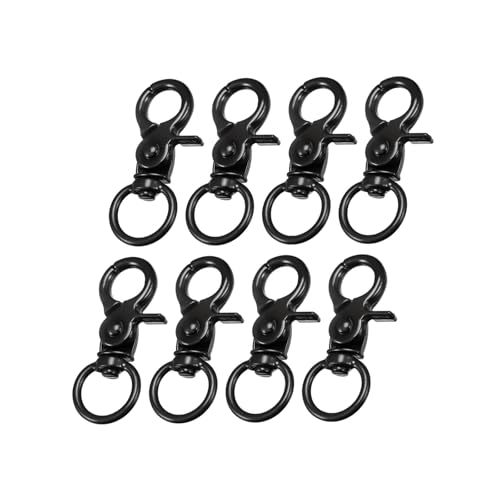 Unifizz Karabinerhaken mit Drehgelenk, 44 mm, Metall, Karabinerverschluss, Schlüsselring für Schlüsselanhänger, Bastelbedarf, Schwarz Unifizz Karabinerhaken mit Drehgelenk, 44 mm, Metall, Karabinerverschluss, Schlüsselring für Schlüsselanhänger, Bastelbedarf, Schwarz von Unifizz