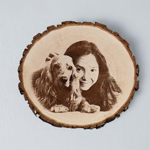 Holzscheibe mit persönlicher Foto Gravur von Unikatelix