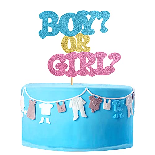 1 Packung Jungen oder Mädchen Cake Topper Geschlecht enthüllen Glitter Kuchen Dekoration blau rosa Babyparty Party Dekorationen Lieferungen von Unimall Global