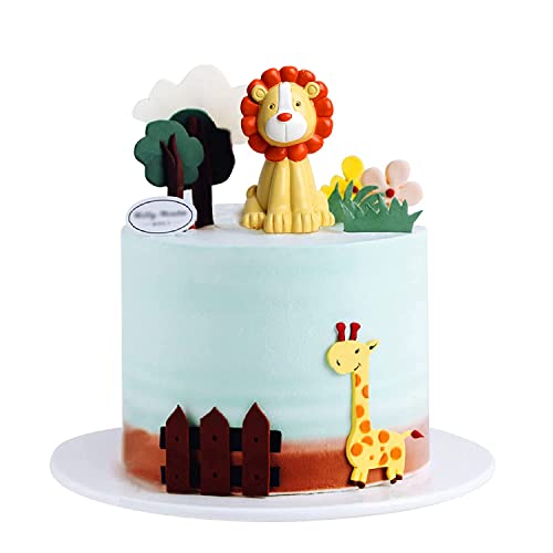 Unimall Global 1 Packung 3D Harz Blink Lion Kuchen Topper Dschungel Safari Tiere Kuchen Dekoration Tiere Figur Kuchen Topper Picks für Babyparty Kindergeburtstag Party Supplies von Unimall Global