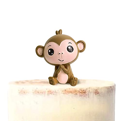 Unimall Global 1 Packung 3D Harz Blink Monkey Tortenaufsatz Dschungel Safaritiere Kuchendekoration Tiere Figur Tortenaufsatz Picks für Babyparty Kindergeburtstag Partyzubehör von Unimall Global