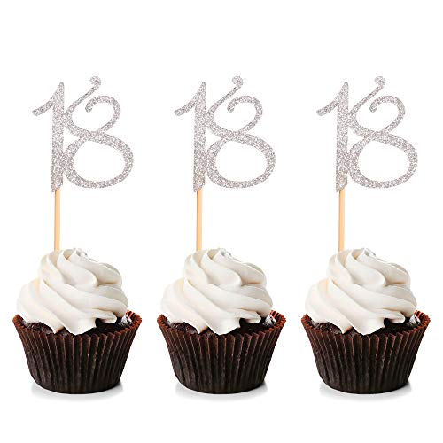 Unimall Global 24 Stück Gilliter 18. Cupcake Topper zum Jubiläum 18. Geburtstag Cupcake Picks Party Dekoration Unimall Global 24 Stück Gilliter 18. Cupcake Topper zum Jubiläum 18. Geburtstag Cupcake Picks Party Dekoration von Unimall Global