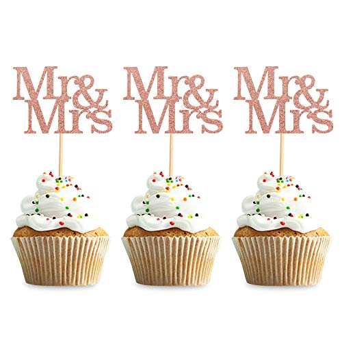 Unimall Global 24 Stück Mr Mrs Cupcake Toppers Liebe Herr Frau Cupcake Picks Roségold Glitter Hochzeit Cucpake Topper Brautdusche Kuchen Dekorationen Partyzubehör Unimall Global 24 Stück Mr Mrs Cupcake Toppers Liebe Herr Frau Cupcake Picks Roségold Glitter Hochzeit Cucpake Topper Brautdusche Kuchen Dekorationen Partyzubehör von Unimall Global