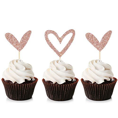 Unimall Global 24 Stück Roségold Glitter Herz Cupcake Topper Nettes Design Liebe Cupcake Topper für Hochzeit Braut Jubiläum Baby Dusche Party Dekorationen Lieferungen Unimall Global 24 Stück Roségold Glitter Herz Cupcake Topper Nettes Design Liebe Cupcake Topper für Hochzeit Braut Jubiläum Baby Dusche Party Dekorationen Lieferungen von Unimall Global