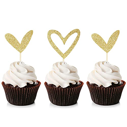 Unimall Global 24Pcs Gold Glitter Herz Cupcake Topper Nettes Design Liebe Cupcake Topper für Hochzeit Braut Jubiläum Baby Dusche Party Dekorationen Lieferungen Unimall Global 24Pcs Gold Glitter Herz Cupcake Topper Nettes Design Liebe Cupcake Topper für Hochzeit Braut Jubiläum Baby Dusche Party Dekorationen Lieferungen von Unimall Global