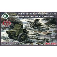 45mm Antitank gun 19-K (1932) and 76mm Regimental gun OB-25 (1943) von Unimodels