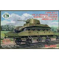 BT-7 tank on a biaxial 20-ton railway platform (short - 6.6m) von Unimodels