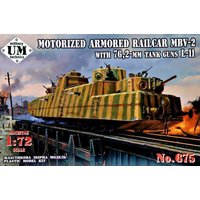 MBV-2 Motorized armored Railcar with 76,2-mm Tank guns L-11 von Unimodels