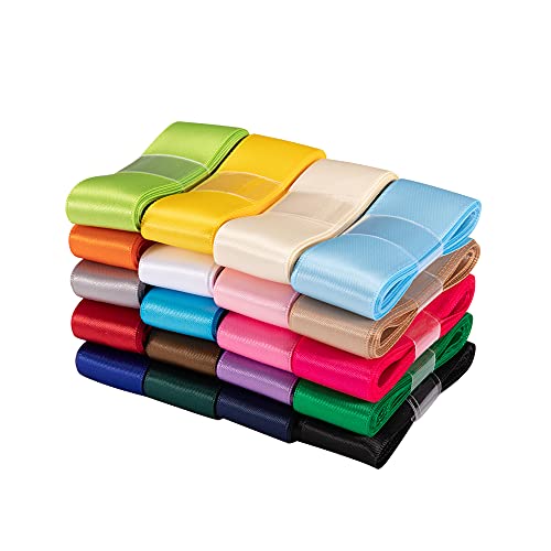 UnionJoy 2,5 cm Seidensatinband, doppelseitig, einfarbig, Bänder zum Basteln, Haarschleifen, Geschenkverpackungen, Hochzeits-Party-Dekoration, 20 Farben mit je 2 m, insgesamt 40 Meter pro Packung UnionJoy 2,5 cm Seidensatinband, doppelseitig, einfarbig, Bänder zum Basteln, Haarschleifen, Geschenkverpackungen, Hochzeits-Party-Dekoration, 20 Farben mit je 2 m, insgesamt 40 Meter pro Packung von UnionJoy