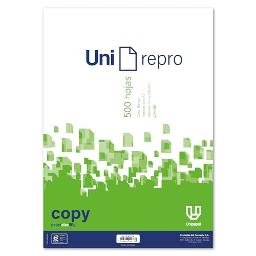 UNIPAPEL Packung mit 500 Blatt A4, glatt, 80 g, super starkes Papier für hochwertige und langlebige Drucke in Büros, Schulen und Zuhause. von Unipapel
