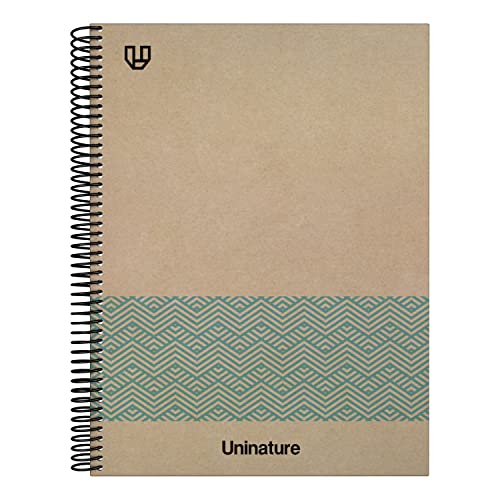 Unipapel | 100% recyceltes Notizbuch, A4, Kraftpapier, 80 Blatt, 4 x 4, 90 g, Blau, FSC recycelt, 100% recycelt, fester Einband, Uninature Concept von Unipapel