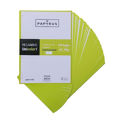 Unipapel 53392221 Ersatzminen 100 Blatt A4, kariert 5 x 5, Band Farbe Limettengrün, PaperClas90g, Papyrus - einfarbig 1 Unipapel 53392221 Ersatzminen 100 Blatt A4, kariert 5 x 5, Band Farbe Limettengrün, PaperClas90g, Papyrus - einfarbig 1 von Unipapel