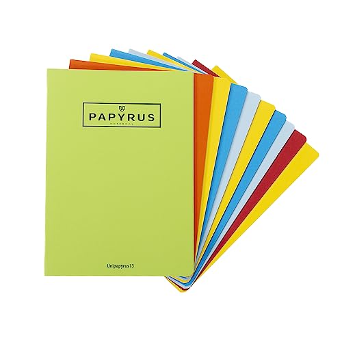Unipapel 98420699 Notizbücher, A4, 48 Blatt, 1 Linie, 90 g/m², geprägter Deckel, Unipapyrus 13, zufällige Farbauswahl von Unipapel