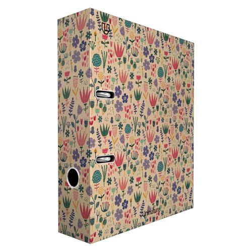 Unipapel Aktenordner AZ, 2 Ringe mit Hebel, Kraft A4, 100% recycelt, Rücken 65 mm, mit Öse und Rado, Uninature Design Holland, FSC Recycled 100%, perfekt für das Heimbüro von Unipapel