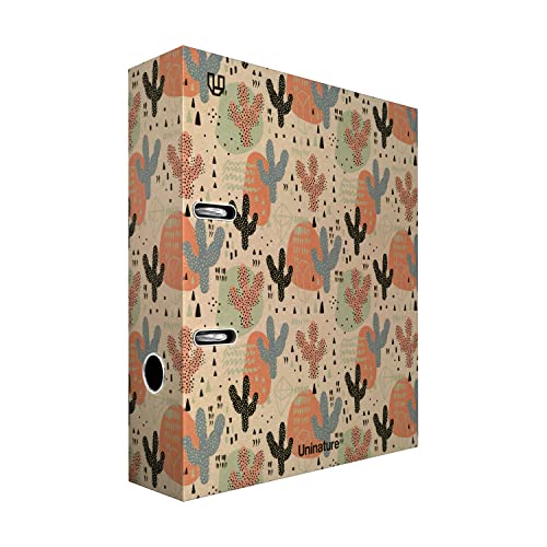 Unipapel Aktenordner Kraft A4, recycelt, Rücken 65 mm, mit Öse und Rado, Uninature Design Kaktus, FSC Recycled 100% von Unipapel