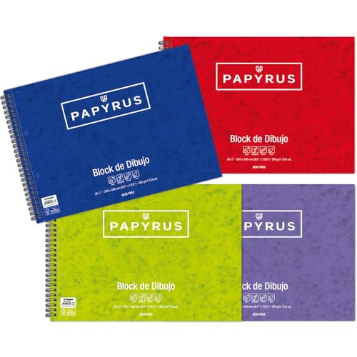 Unipapel Blocks Dibujo 37002498, Papyrus Zeichenblock, Papier 160 g, mikroperforiert, 2 Bohrer, FSC Zertifiziert, weiß, Folio Prolongado von Unipapel