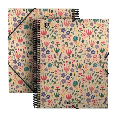 Unipapel - Mappe mit transparenten Hüllen mit Spiralbindung, A4, Maxiplás Uninature Design Holland, Deckel aus Karton und 100 % recyceltem Kraftpapier, 40 Fächer, FSC-zertifiziert, perfekt für von Unipapel