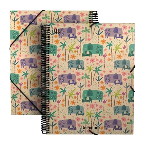 Unipapel - Mappe mit transparenten Hüllen mit Spiralbindung, A4, Maxiplás Uninature Design India, Deckel aus Karton und 100 % recyceltem Kraftpapier, 40 Fächer, FSC-zertifiziert, perfekt für Dokumente Unipapel - Mappe mit transparenten Hüllen mit Spiralbindung, A4, Maxiplás Uninature Design India, Deckel aus Karton und 100 % recyceltem Kraftpapier, 40 Fächer, FSC-zertifiziert, perfekt für Dokumente von Unipapel