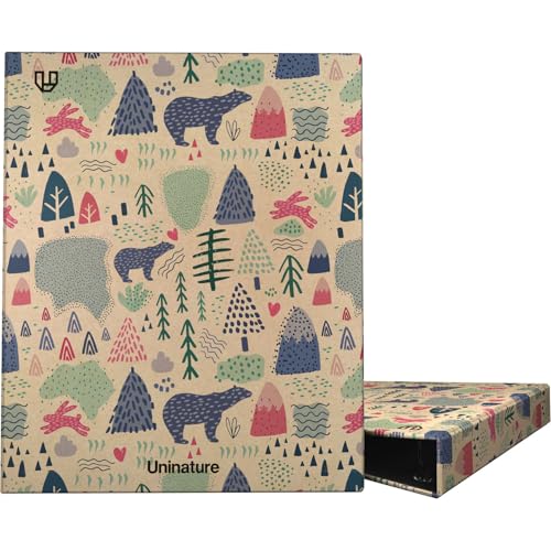 Unipapel - Ökologischer A4-Ringordner, Karton und Papier, 100% recycelt, 4 Ringe, 25 mm, D-Form, Uninature Design Alaska, FSC Recycled 100%, perfekt für die Archivierung von Dokumenten und Notizen von Unipapel