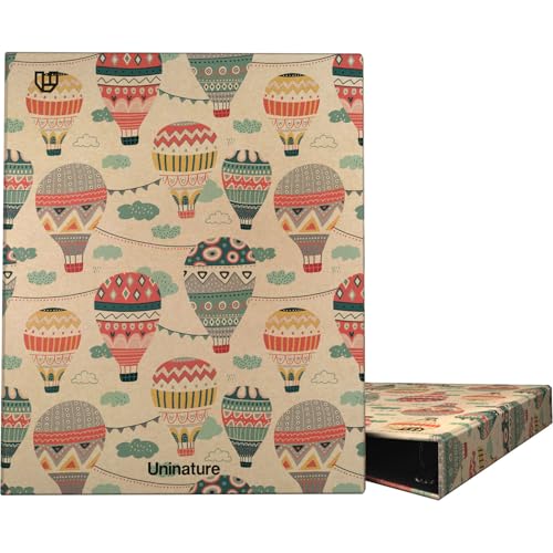Unipapel - Ökologischer A4-Ringordner, Karton und Papier, 100% recycelt, 4 Ringe, 25 mm, D-Form, Uninature Design Kappadokien, FSC Recycled 100%, perfekt für die Archivierung von Dokumenten und von Unipapel
