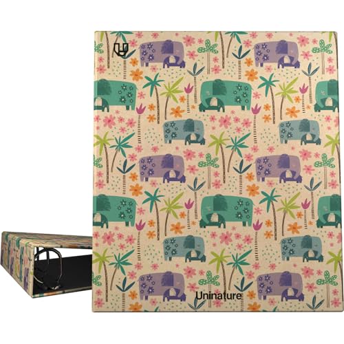 Unipapel Ringordner aus recyceltem Kraftpapier, A4, 4 Ringe, 40 mm, Uninature Design India, FSC Recycled 100%, perfektes Schul- und Büromaterial von Unipapel