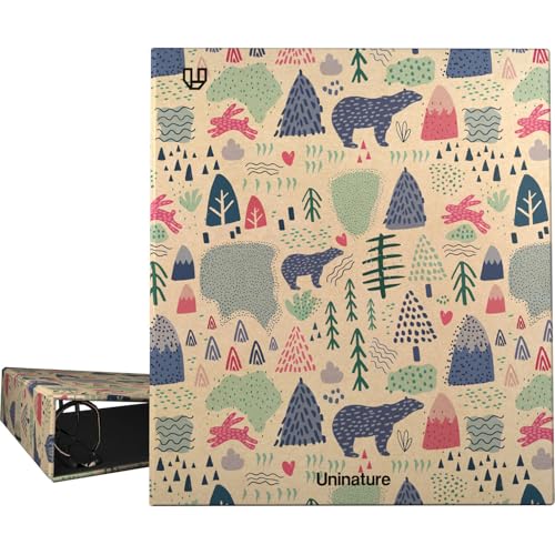 Unipapel Ringordner aus recyceltem Kraftpapier, A4, 4 gemischte Ösen, 40 mm, Uninature Design Alaska, FSC Recycled 100%, perfektes Schul- und Büromaterial von Unipapel