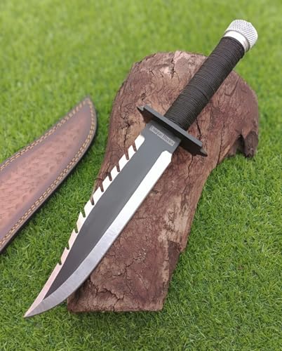 Unique Blades Rambo's Messer Replik, 30,5 cm Vollmetallklinge, Handgefertigt, Scharf, Jagd, Camping, Survival, Outdoor Feststehend Messer mit Scheide Unique Blades Rambo's Messer Replik, 30,5 cm Vollmetallklinge, Handgefertigt, Scharf, Jagd, Camping, Survival, Outdoor Feststehend Messer mit Scheide von Unique Blades