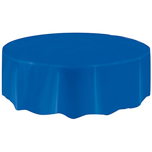 Feste runde Kunststoff-Tischdecke (213,4 cm), 1 Stück, elegantes Design und Premium-Qualität, ideal für Partys, Veranstaltungen und den täglichen Gebrauch, Königsblau von Unique