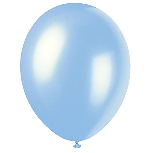 Perlmutt-glänzende Latex-Party-Luftballons- 30 cm - Hellblau - Packung mit 50 Stück von Unique