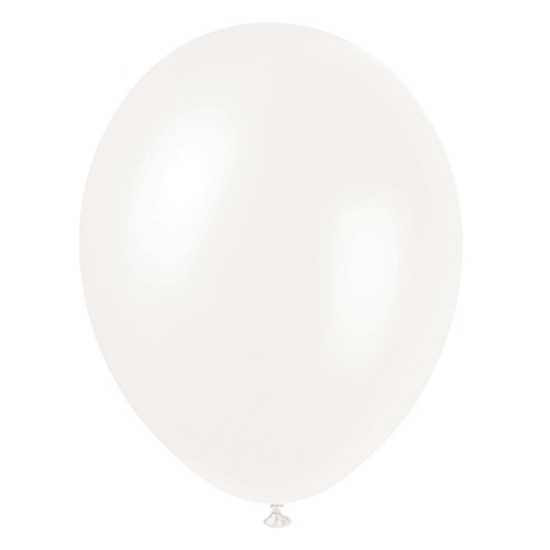 Perlmutt glänzende Latex-Party-Luftballons - 30 cm - Perlmuttweiß - Packung mit 50 Stück von Unique