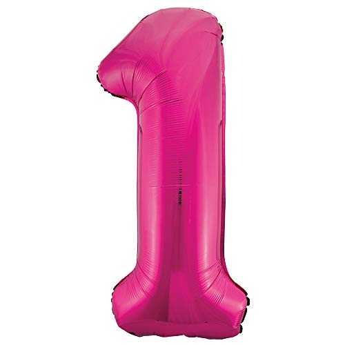 Riesenzahl 1 Luftballon - 86 cm - Rosa von Unique