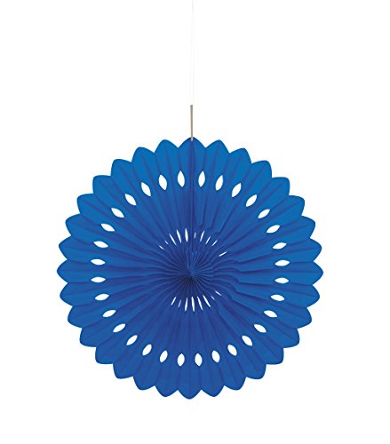 Fächerdekoration aus Seidenpapier - 40 cm - Königsblau von Unique