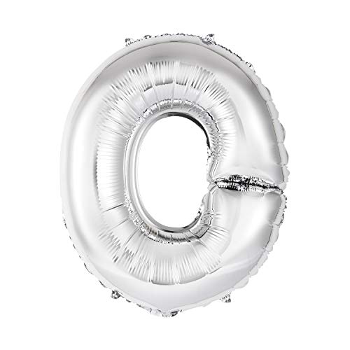 Folien-Buchstabenluftballon - 35 cm - Buchstabe O Luftballon - Silber von Unique