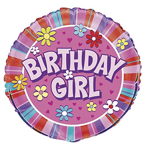 Folien-Geburtstags-Luftballon - 45 cm - "Birthday Girl"-Luftballon von Unique