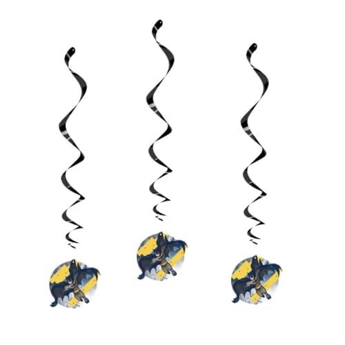 Hängende Wirbel-Dekorationen - 66 cm - Batman Party - 3er-Packung Hängende Wirbel-Dekorationen - 66 cm - Batman Party - 3er-Packung von Unique
