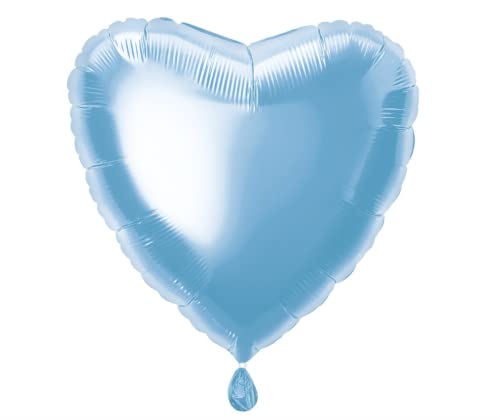 Herzförmiger Folien-Luftballon - 45 cm - Hellblau von Unique