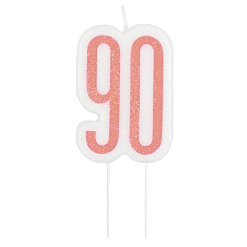 Kerze zum 90. Geburtstag - Glitzer-Roségold-Geburtstag Kerze zum 90. Geburtstag - Glitzer-Roségold-Geburtstag von Unique