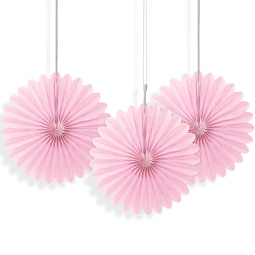 Kleine Fächerdekorationen aus Seidenpapier - 15 cm - Hellrosa - 3er-Packung Kleine Fächerdekorationen aus Seidenpapier - 15 cm - Hellrosa - 3er-Packung von Unique