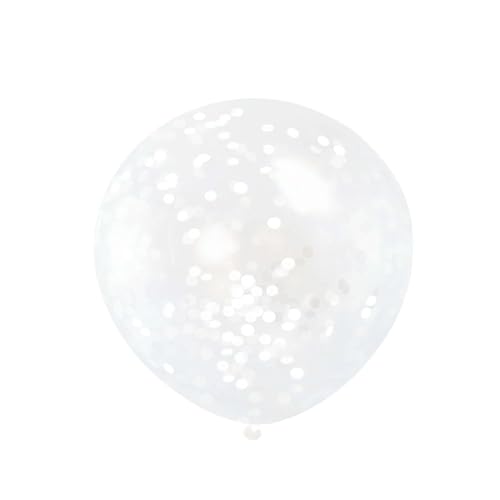 Konfetti-Luftballons - 30 cm - Weiß - 6er-Pack von Unique