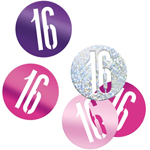 Konfetti zum 16. Geburtstag - 14 g - Glitzer Rosa & Silber Geburtstag von Unique