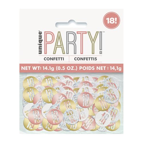 Konfetti zum 18. Geburtstag - 14 g - Glitzer-Roségold-Geburtstag von Unique