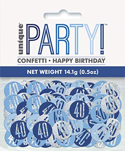 Konfetti zum 40. Geburtstag - 14 g - Glitzer Blau & Silber Geburtstag von Unique Party
