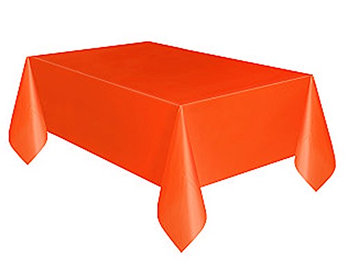 Kunststoff-Tischdecke - 2,74 m x 1,37 m - Orange von Unique Party